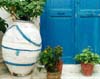 Blue Door, White Vase, Santorini, Greece