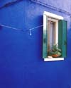 Blue Wall, Green Shutters, Burano, Italy