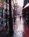 Rainy Sidewalk, Boston, Massachusetts